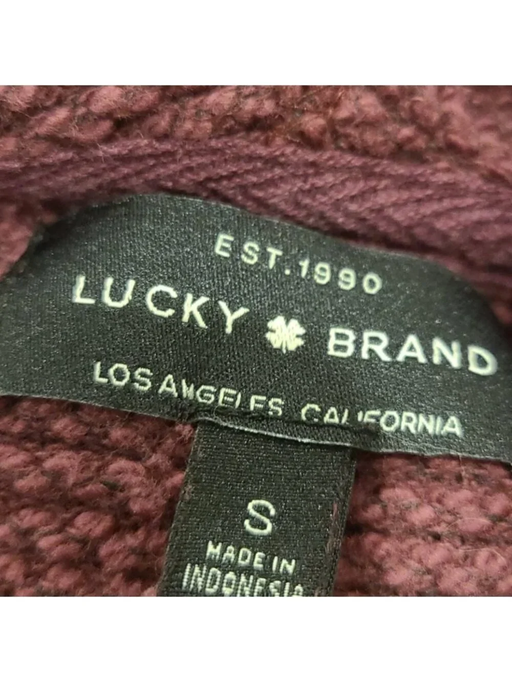 Lucky Brand Burgundy knit cowl neck sweater